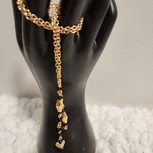 “14” Gold-Tone Necklace with Black Plastic Beads – Lightweight Costume Jewelry”